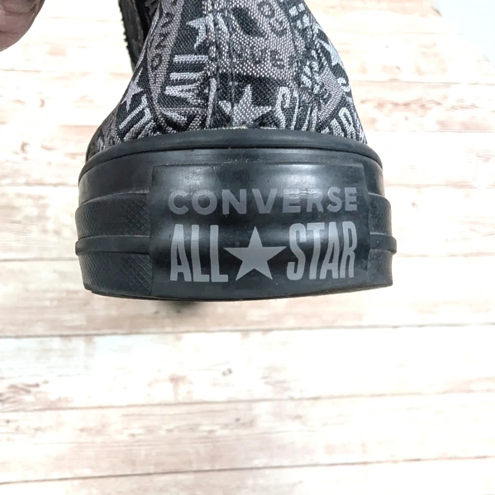 Converse Logo Play Black Mason High Top Sneakers Chuck Shoes Black Silver Men 9 - Picture 9 of 16